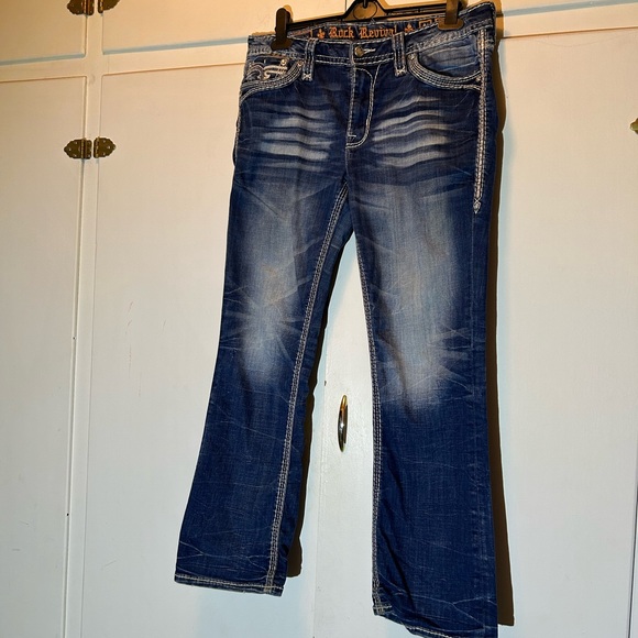 Rock Revival Denim - Rock Revival Bootcut Jeans with Distressed Detailing